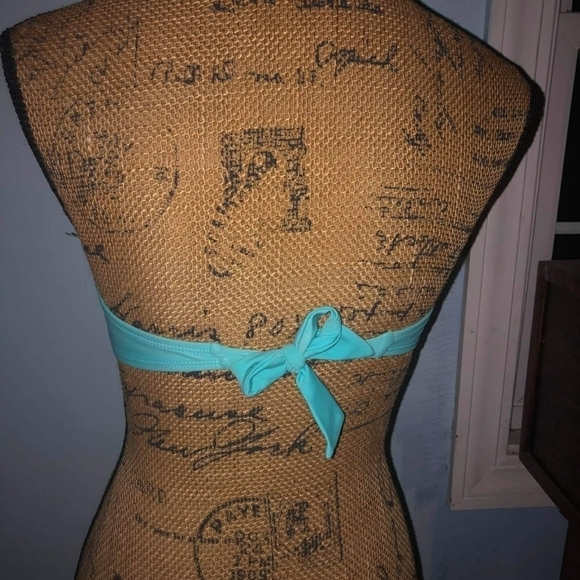 Xhilaration Bikini Top Teal Aztec Embroidered EUC - Picture 3 of 5